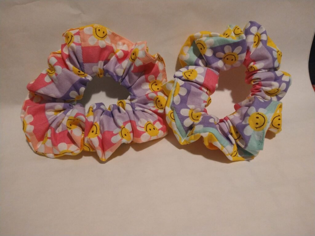 Handmade Floral Fabric Scrunchie – Flower Power Hair Tie